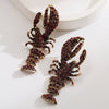 Women's Ocean Series S925 Silver Needle Earrings With Rhinestones And Set With Diamonds Featuring Lobster Dragonfly Crab Designs