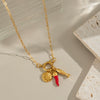 Women's Ocean Style Casual Fish Shell Necklace Stainless Steel Geometric Pattern Electroplated