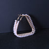 Women's Old Money Style Alloy Pearl Hoop Earrings Geometric Large Circle Electroplated Fashion Earrings