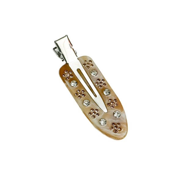 Women's Old Money Style Floral Acetic Acid Duckbill Hair Clip With Seamless Marble Pattern Handmade