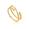 Women's Open Copper Ring With Geometric Multi Layer Design And Electroplated Gold Finish Fashion Index Finger Ring