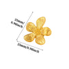 Women's Open Flower Ring In Goldplated Stainless Steel Fivepetal Floral Design With Textured Botanical Style