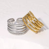 Women's Open Geometric Stainless Steel Ring Electroplated Nonfading Simple Cold Style Highend