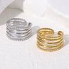 Women's Open Geometric Stainless Steel Ring Electroplated Nonfading Simple Cold Style Highend