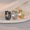 Women's Open Snakeshaped Titanium Steel Ring With Geometric Design And Electroplating