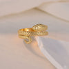 Women's Open Snakeshaped Titanium Steel Ring With Geometric Design And Electroplating
