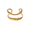 Women's Open Stainless Steel Ring With Electroplated Geometric Line Design Simple Minimalist Adjustable Jewelry