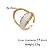 Women's Open Stainless Steel Ring With Vintage Oil Drip Geometric Design And 18K Gold Electroplated Non Fading Finish