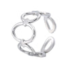 Women's Opening Adjustable Stainless Steel Ring With Geometric Design And Electroplating Treatment
