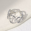 Women's Opening Adjustable Stainless Steel Ring With Geometric Design And Electroplating Treatment
