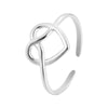 Women's Opening Ring Titanium Steel Heart Pattern Electroplated