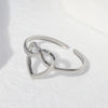 Women's Opening Ring Titanium Steel Heart Pattern Electroplated