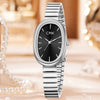 Women's Oval Alloy Case Titanium Alloy Strap Quartz Watch