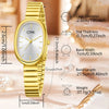 Women's Oval Alloy Case Titanium Alloy Strap Quartz Watch