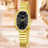 Women's Oval Alloy Case Titanium Alloy Strap Quartz Watch