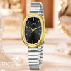 Women's Oval Alloy Case Titanium Alloy Strap Quartz Watch