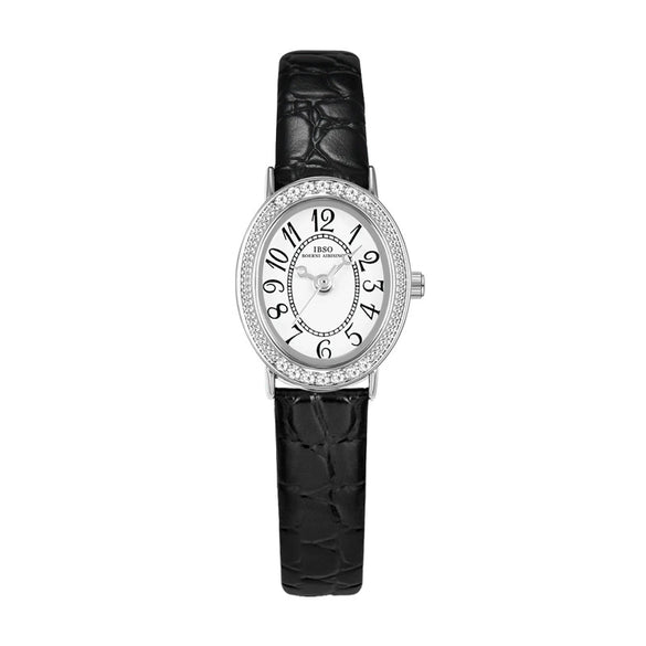 Women's Oval Dial Alloy Case Genuine Leather Strap Stainless Steel Buckle Waterproof Retro Exquisite Watch With Mineral Reinforced Glass Mirror
