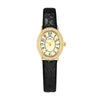 Women's Oval Dial Alloy Case Genuine Leather Strap Stainless Steel Buckle Waterproof Retro Exquisite Watch With Mineral Reinforced Glass Mirror