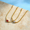 Women's Oval Geometric Stainless Steel Necklace With Zircon Inlay And 18K Vacuum Plating Simple Fashion Jewelry
