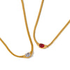 Women's Oval Geometric Stainless Steel Necklace With Zircon Inlay And 18K Vacuum Plating Simple Fashion Jewelry