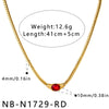 Women's Oval Geometric Stainless Steel Necklace With Zircon Inlay And 18K Vacuum Plating Simple Fashion Jewelry