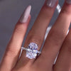 Women's Oval Platinum Plated Alloy Zircon Ring Geometric Engagement Hand Jewelry