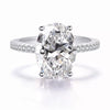 Women's Oval Platinum Plated Alloy Zircon Ring Geometric Engagement Hand Jewelry