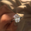Women's Oval Platinum Plated Alloy Zircon Ring Geometric Engagement Hand Jewelry