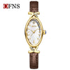 Women's Oval Waterproof Quartz Watch With Motherofpearl Plate And Belt Made Of Alloy Zinc Alloy Stainless Steel And Belt Materials