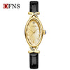 Women's Oval Waterproof Quartz Watch With Motherofpearl Plate And Belt Made Of Alloy Zinc Alloy Stainless Steel And Belt Materials