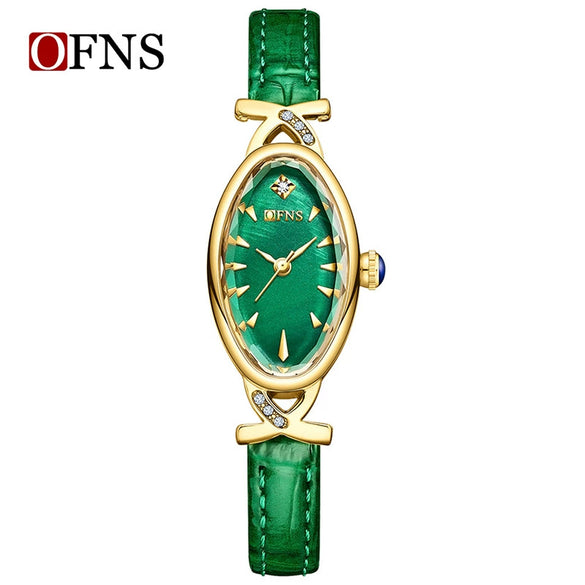 Women's Oval Waterproof Quartz Watch With Motherofpearl Plate And Belt Made Of Alloy Zinc Alloy Stainless Steel And Belt Materials