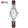 Women's Oval Waterproof Quartz Watch With Motherofpearl Plate And Belt Made Of Alloy Zinc Alloy Stainless Steel And Belt Materials