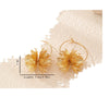 Women's Oversized Floral Metal Statement Earrings With Gold Tone Finish Fashionable Simple And Versatile Flower Design
