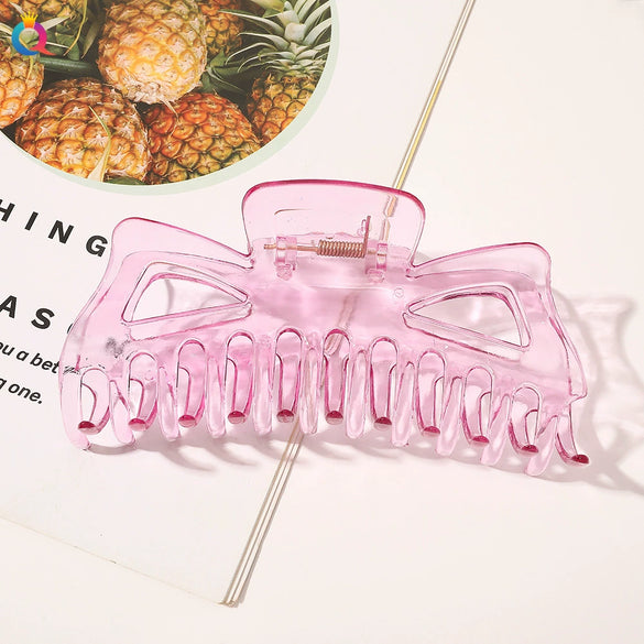 Women's Oversized Frosted Ps Abs Pc Shark Hair Clip Handmade Backofhead Hair Accessory For Stylish Hairstyles
