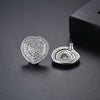 Women's Oversized Heartshaped Pavé Zircon Earrings Electroplated Copper Statement Jewelry