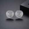 Women's Oversized Heartshaped Pavé Zircon Earrings Electroplated Copper Statement Jewelry