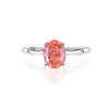 Women's Padparadscha Pigeon Egg Ring 925 Silver High Carbon Diamond Ice Flower Cut Zircon Geometric Design