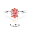Women's Padparadscha Pigeon Egg Ring 925 Silver High Carbon Diamond Ice Flower Cut Zircon Geometric Design