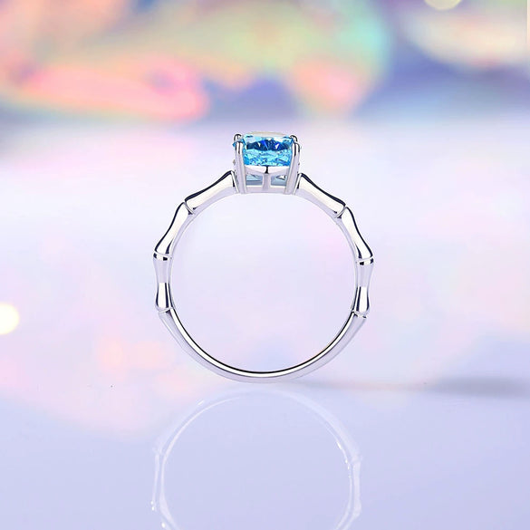 Women's Padparadscha Pigeon Egg Ring 925 Silver High Carbon Diamond Ice Flower Cut Zircon Geometric Design