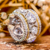 Women's Palace Style Geometric Copper Ring With Zirconia Design