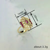 Women's Palace Style Geometric Copper Ring With Zirconia