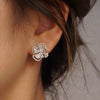 Women's Pastoral Style Flower Earrings Copper With Micro Inlaid Zirconia