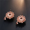 Women's Pastoral Style Flower Earrings With Zircon Inlay Colorful Floral Bridal Earrings