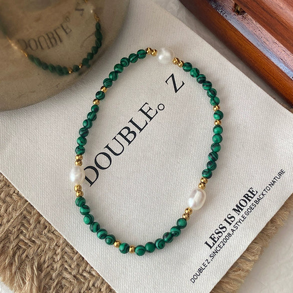 Women's Peacock Bracelet Natural Pearl Handmade Niche Design Nonfading Retro New Chinese Style