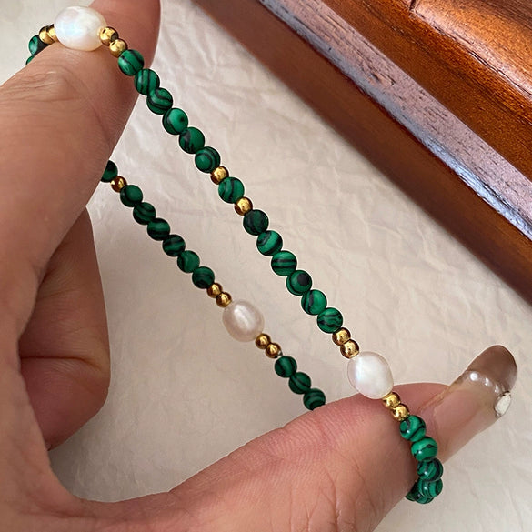 Women's Peacock Bracelet Natural Pearl Handmade Niche Design Nonfading Retro New Chinese Style