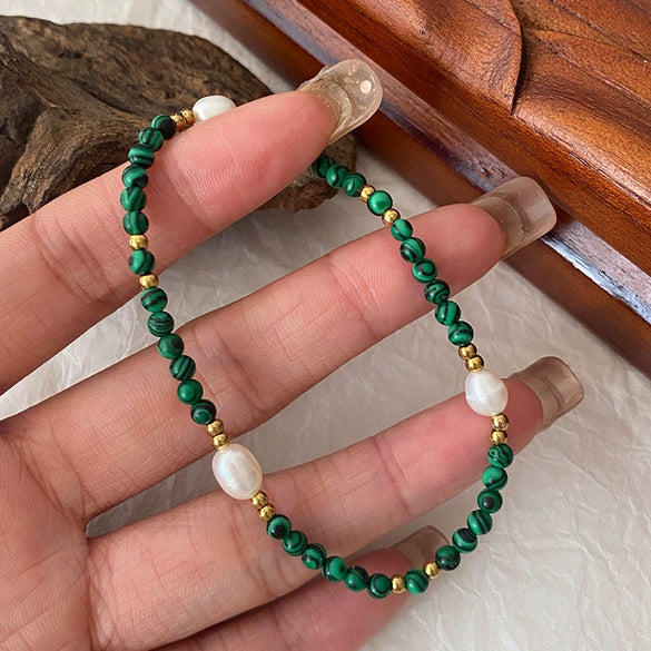 Women's Peacock Bracelet Natural Pearl Handmade Niche Design Nonfading Retro New Chinese Style