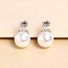 Women's Pearl And Zircon Geometric Clip Earrings Simple Elegant Non Pierced Ear Jewelry
