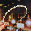 Women's Pearl Beaded Braided Hair Band Elegant Simple Versatile Headwear Accessory