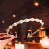 Women's Pearl Beaded Braided Hair Band Elegant Simple Versatile Headwear Accessory
