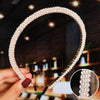 Women's Pearl Beaded Braided Hair Band Elegant Simple Versatile Headwear Accessory